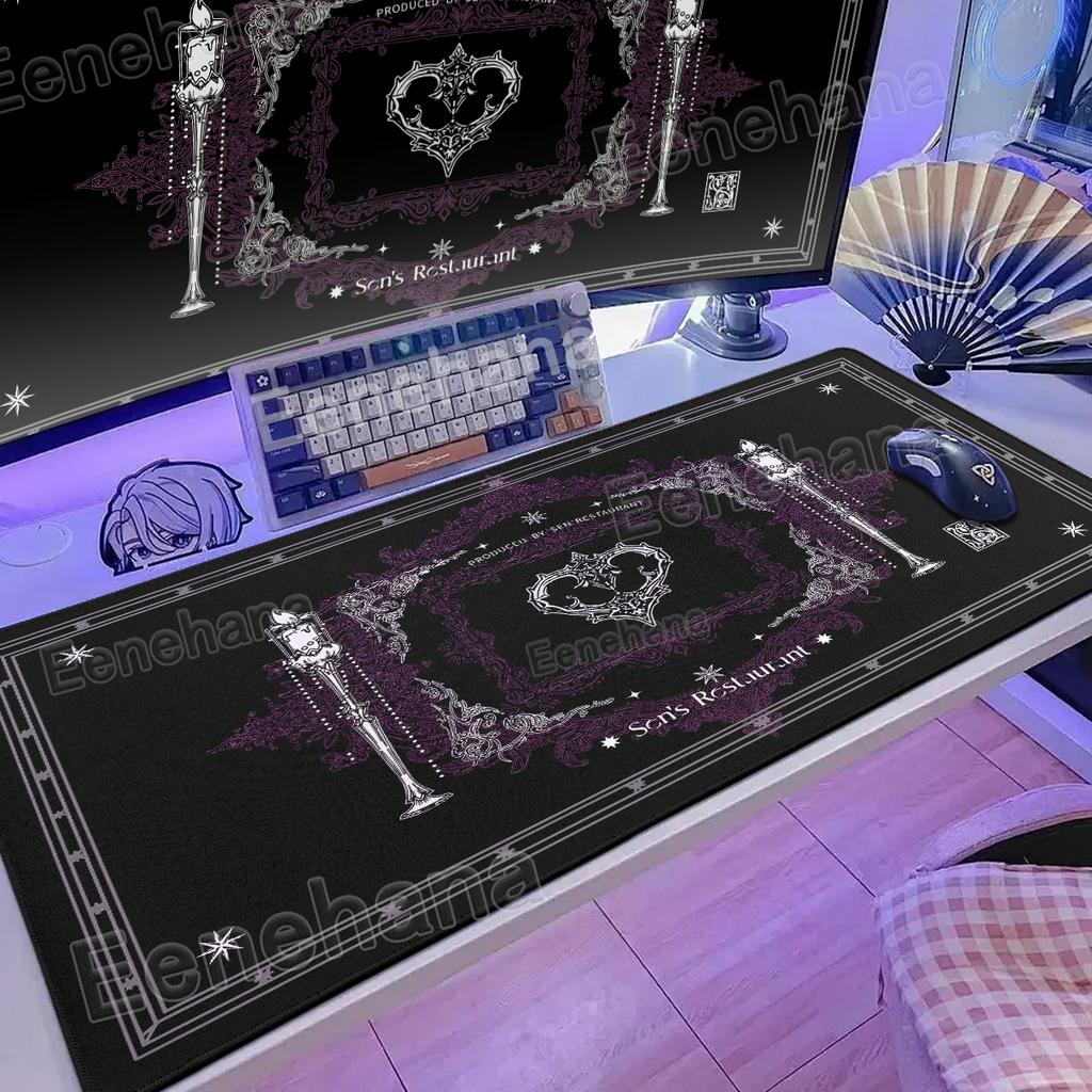 New Gothic Black Mouse Pad Japanese Mat Lager PC Gamer Anime Culture XXL Computer Keyboard Protect Non-slip Office Big TableMats