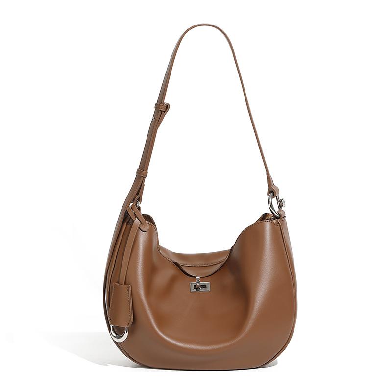 Leather Crescent-shaped Bag for Fashionable and Casual Women Single-shoulder Dumpling Bag for Underarm Women