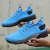Men Sports Shoe Summer Mesh Breathable Lightweight Running Sneakers Youth Running Sports Leisure Flat Bottomed Lace Up Sneakers