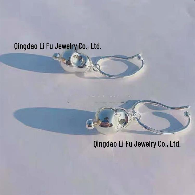 

Designer Style Blown Glass Ball Earrings - Minimalist and Cool Personality Ear Cuff ER178 Silver (Single Earring)
