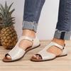 2022 Sommer Peep-Toe Damen Flache Sandalen Übergröße