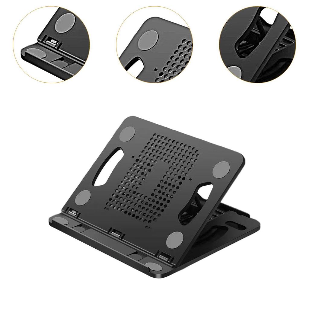 Laptop Stand Lightweight Nonslip Folded Ventilated Cooling Shelf Adjustable 8 Positions for Desk Study Living Room Home Bedroom