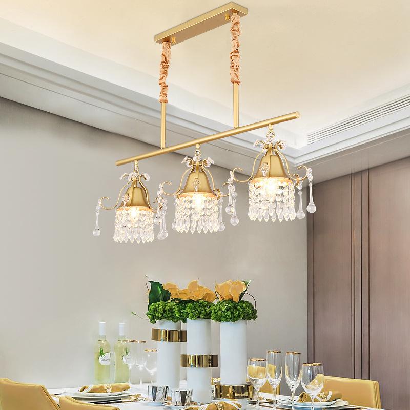 American Iron Chandelier Personality Living Room Light Retro Study Dining Crystal Chandeliers Creative Bedroom Hanging Lamp