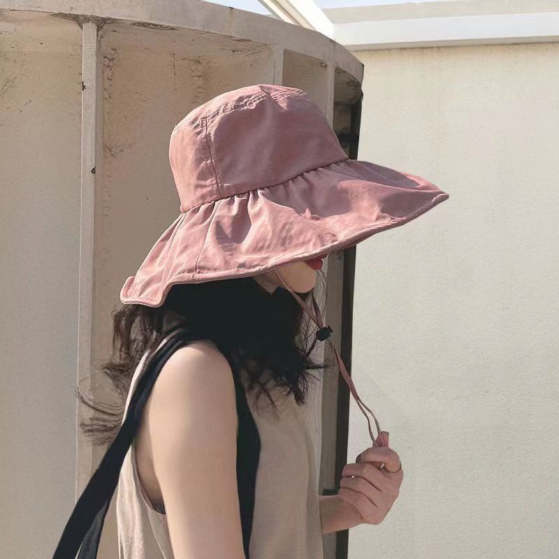 New Vinyl Empty Top Fisherman's Hat Children's Summer Eaves Outdoor Breathable Sun Hat Foldable Sun Protection Hat Wholesale