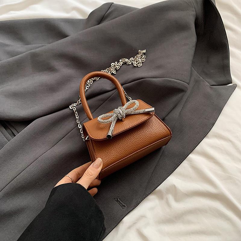 Bow Fashion Korean Version of Gentle Mini Handbag 2025 Spring and Summer New Versatile Ins Shoulder Messenger Bag Tide