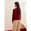 Women's Festive Red Pony Jacquard Knit Sweater