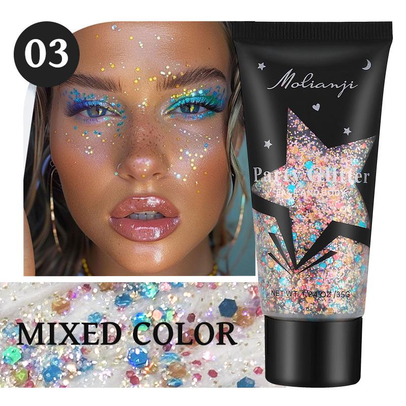 Ombre à paupières Gel Pailletée Nacrée - Maquillage Visage Scintillant pour Scène & Boîte de Nuit, Cosmétique Scintillant Pigmenté Longue Tenue