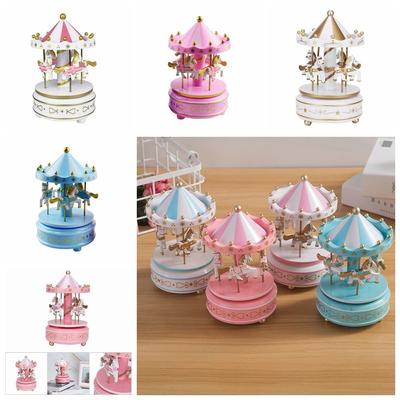 Exquisite Design Carousel Music Box Carousel Easy Use Ferris Wheel Ornaments Plastic Painted Carousel Cake Accessories
