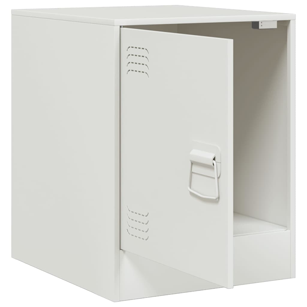 Nightstand White 34.5 x 39 x 44 cm Steel