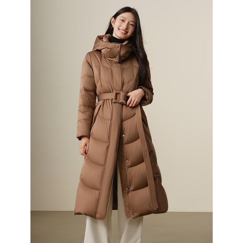 Jiu Zi Anna Kou 2024 Winter Elegant Hooded Goose Down Jacket