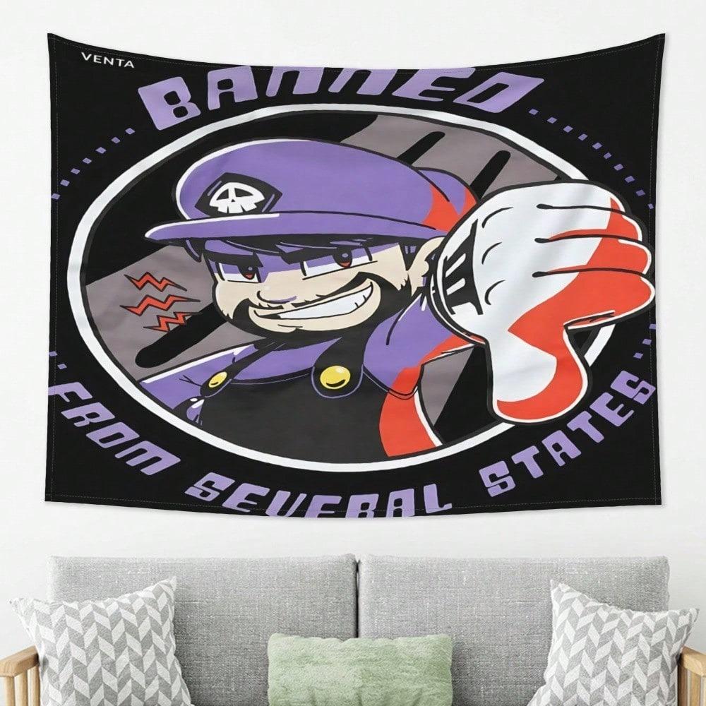 SMG3 Tapestry Multiple Sizes Digital Print SMG4 Villain Character White Polyester Easy Store Replace Wall Decor Gaming Charm 100X70CM