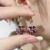 Exquisite Purple Crystal Earrings for Women - High-End Spring/Summer Fashion