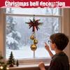 Christmas Bell Pendant with Bow Metal Festive Tree Hanger Farmhouse Wreath Bells Ornament for Front Door Home Wall Mantle