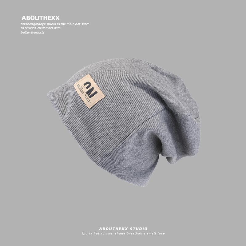 Baotou Hat Men's All Match Woolen Hat Drawstring Design Pile Hat Large Head Circumference Warm Knitted Hat Trendy