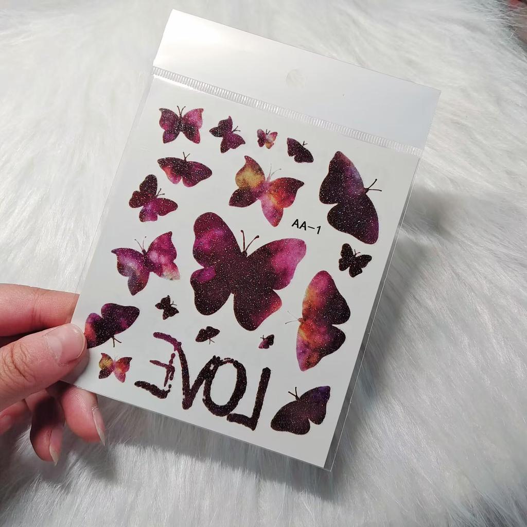 Non-toxic Washable Butterfly Face Stickers for Kids - Eye and Forehead Tattoos