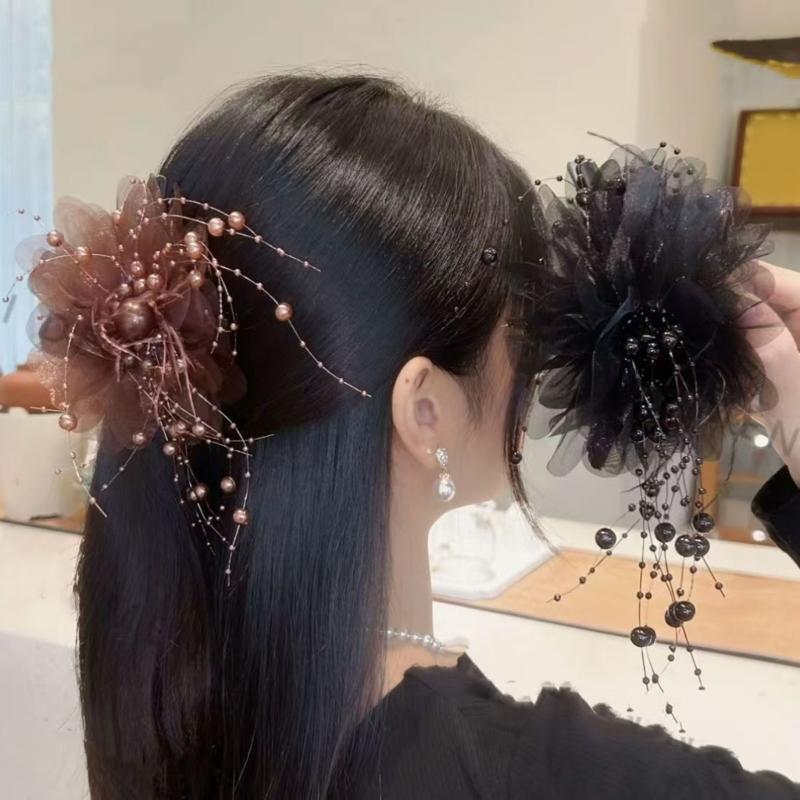 Bequeme Leichte Haarspange Mit Pfingstrosen-Design Federakzent Sicherer Halt Styling-Werkzeug
