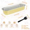 50Pcs Mini Cake Pans with Lids and Spoons Aluminum Foil Baking Pans Mini Bread Containers Muffin Tins Loaf Pans Kitchen Tools