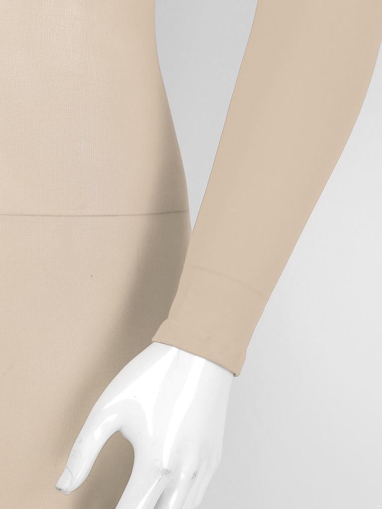 Mens Solid Color Bodystocking Long Sleeve Stretchy Bodysuit with Bulge Pouch Nightwear Underwear