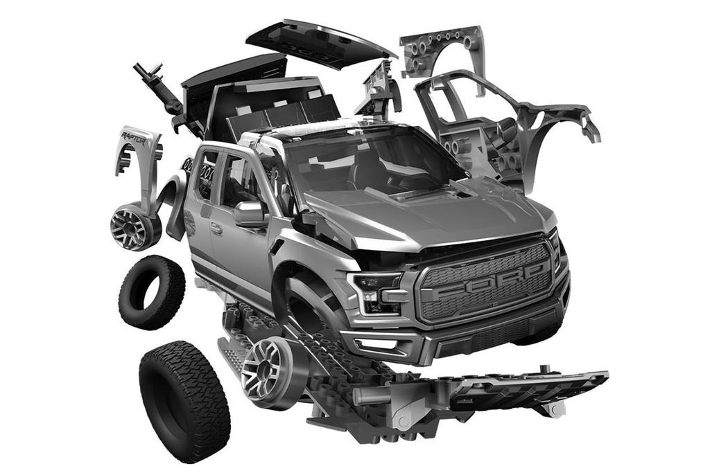 Airfix Build Ford Raptor Gray Plastic Model Kit QB6053 Non-Quick F-150 (Car)