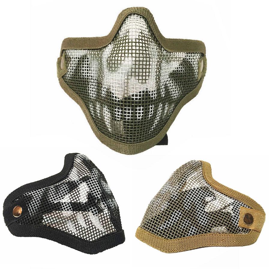 

Tactical Ghost Mesh Airsoft Mask Paintball Half Face Protection Strike Style Hunting Accessories армія зелений колір