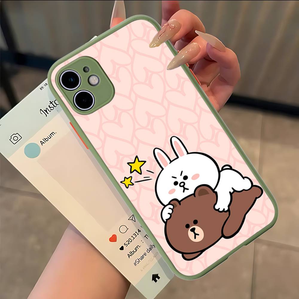 Cartoon Cute C-Cony B-Brown Phone Case For IPhone 11 12 13 14 15 16 Pro Plus X XS MAX Matte Bumper Shockproof Cover