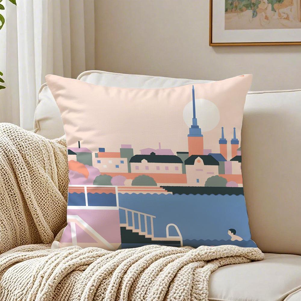 Lonomycin Pillow Finnish Illustrator Art Cushion Cushion Cover Pillowcase Antidustmite living Room Sofa Decor Cushion Room