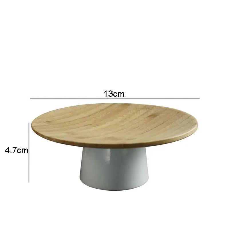 Keramik Tabletts Hoher Fuß Obstteller Sushi Sashimi Gericht Holz Haushaltsgeschirr Snacks Dessert Aufbewahrung