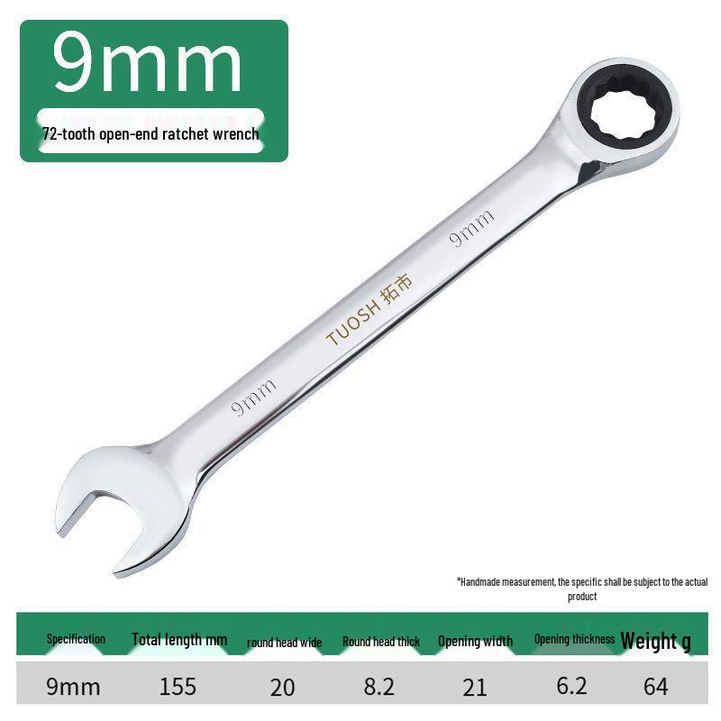 72-Tooth Dual-Ended Ratchet Wrench: Quick Spline, Bidirectional Multi-Function Auto Repair Tool Set