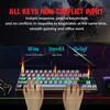 HXSJ V800 Kabelgebundene mechanische Tastatur 68 Tasten RGB-Gaming-Tastatur mit abnehmbarem Typ-C-Kabel ABS