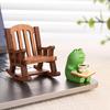 Cartoon Resins Coffee Frogs with Rocking Chair Miniature Decoration Ornament Perfect For Students And Collectors Gift