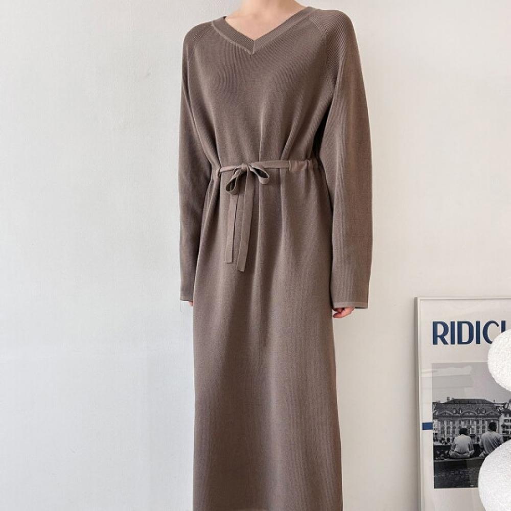 New ArriVals Open Run Golf Dress Loose Fit V Neck Waist Tie Maxi Length