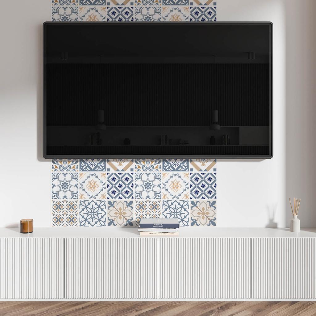 Self-Adhesive Vinyl Panel - Office Wall Decoration 100x50 cm Checkered Mosaic Patterns
