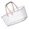 Clear Shower Storage Basket with Handle Drainage Holes Lightweight Shower Toiletry Organizer Bin