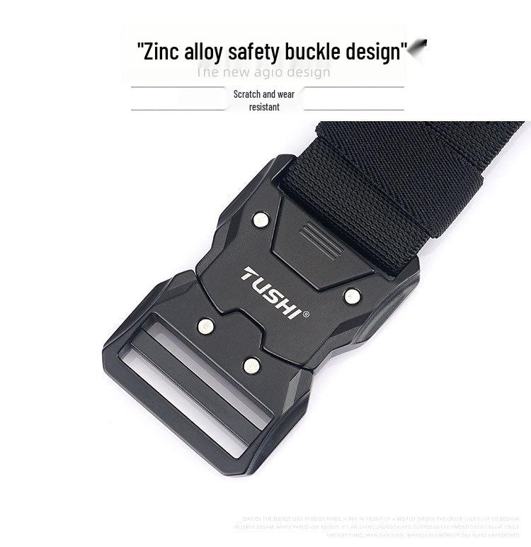 Men's Tactical Quick Release Elastic Stretch Belt for Casual Workwear and Outdoor Training