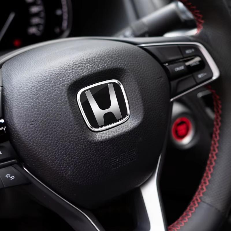 Car Steering Wheel Emblem Badge H-Sticker Accessories For Honda Civic Fit Jazz Accord Pilot CRV Odyssey HRV City Ny1 Valve Stem