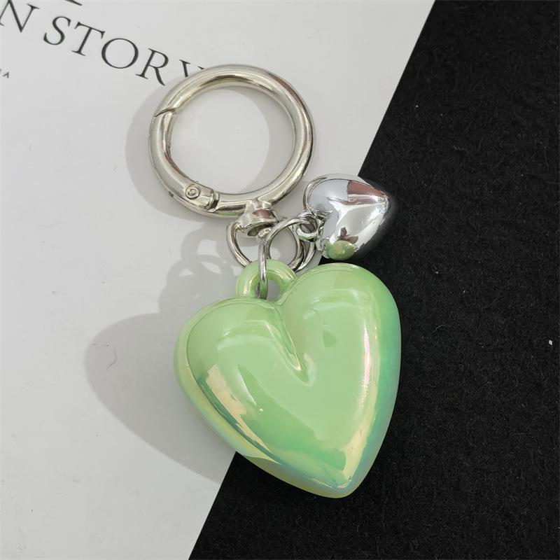 Black Transparent Puffy Heart Charms Keychain Grunge Fashion Bag Backpacks Hanging Ornament Car Key Chain for Women