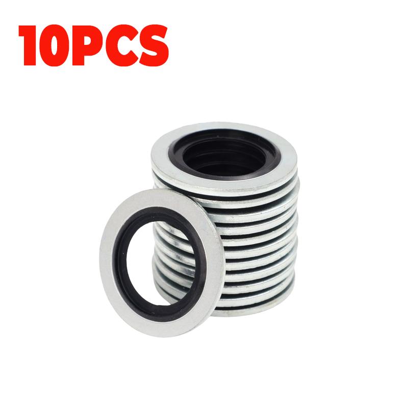 Automotive Oil Drain Plug Gasket Gasket High Pressure Oil Resistant Rubber Metal Sealing Ring Valve Hydraulic Joint Auto Parts