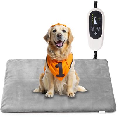 70×40 ס"מ משטח חימום לחיות מחמד, 6 טמפרטורות מתכווננות משטח חימום לכלבים חתולים עם טיימר, משטח חימום עמיד למים לשימוש פנימי לכלבים עם כבל עמיד ללעיסה