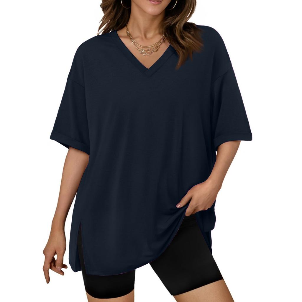 Large Oversized Women's Gym T Shirts Plus Size Tops V Neck Short Sleeve Workout Shirts Casual Loose Fit T Shirts
