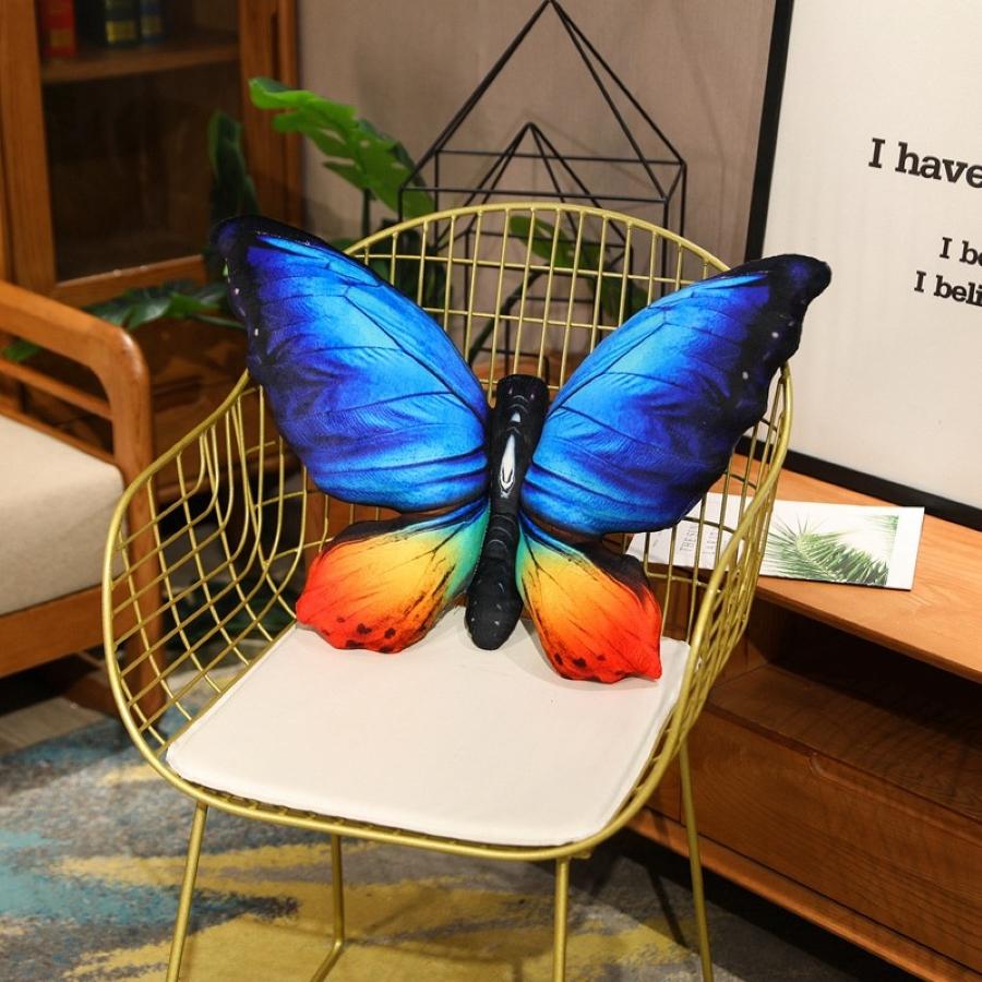 Non-Toxic Colorful 3D Butterfly Pillow Decorative Animal Throw Pillows Print Accent Pillow Stuffed Cushion Bed Bedroom Couch Room Decor