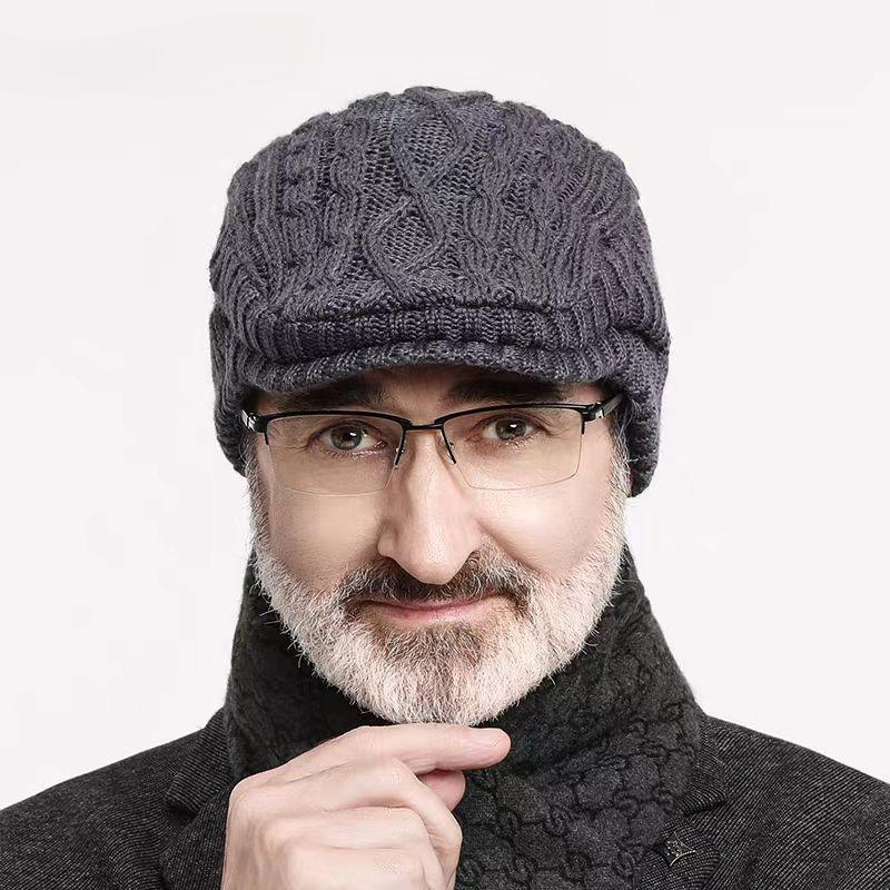 Big Size Autumn Winter Warm Plush Knitted Berets Big Head Retro Versatile Newsboy Caps Women Men Ear Protection Visor Flat Cap