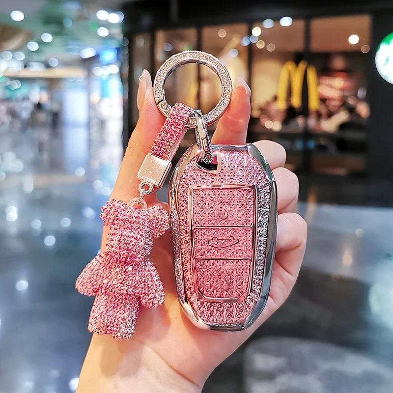 Hot Interior Mouldings Car keychain for Peugeot 408 keycase 3008 308s 508l 4008 2008 5008 301 keycover keyshell Keychain Car buc