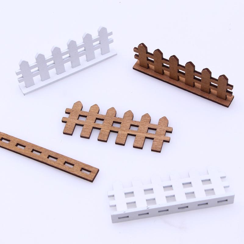 Wooden Dollhouse Fence Miniature Decoration Model Accessory