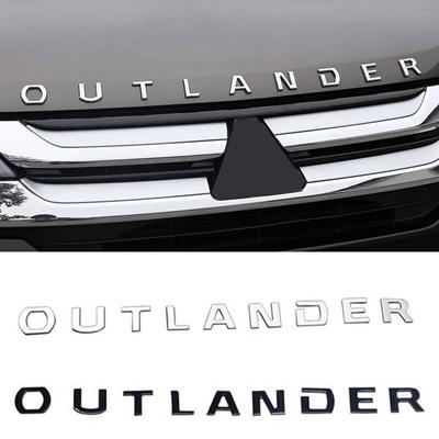 Vhodné pre Outlander Originálne ABS chrómované auto 3D písmená Znak kapoty Logo Odznak Auto nálepky Štýlové nálepky na auto Príslušenstvo