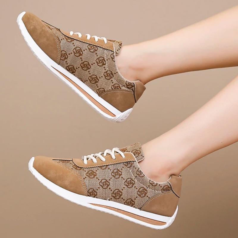 Fashion Women Flats Sneakers Spring Autumn Casual Comfortable Versatile Sneakers Women Fashion Lace Up Breathable Walking Shoes Women
