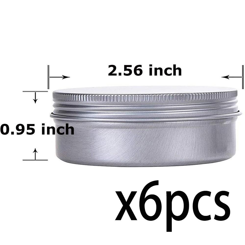 2 Ounce Aluminum Tin Jar Refillable Containers 60ml Aluminum Screw Lid Round Tin Container Bottle for Cosmetic,Lip Balm,Cream