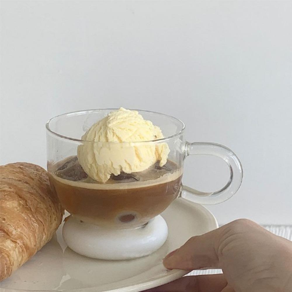 New Stained Glass Cup with Saucer Nordic Style Household Personal Coffee Cup with Spoon