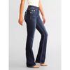 New women's denim embroidered fashion slim-fit flared jeans