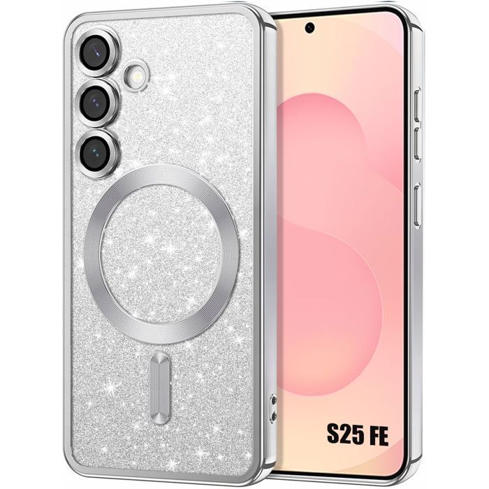 Coque de Protection - BOOLING - pour Samsung Galaxy S25 FE - Cercle Magnétique Film Caméra - Argenté