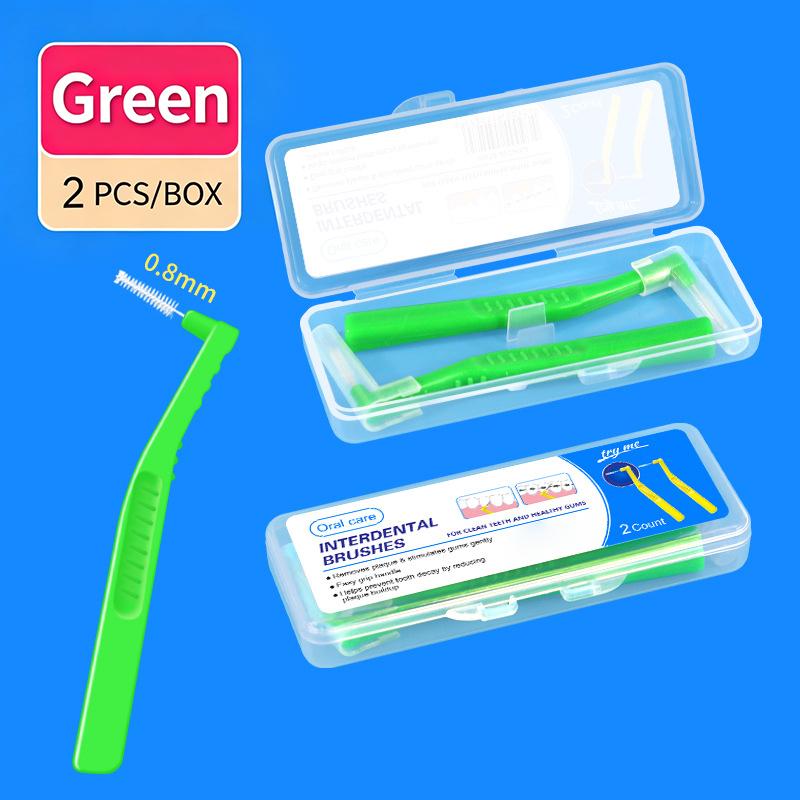 2/5Pcs L-Shaped Interdental Brushes Portable Soft Bristle Interdental Cleaners Brushes Travel